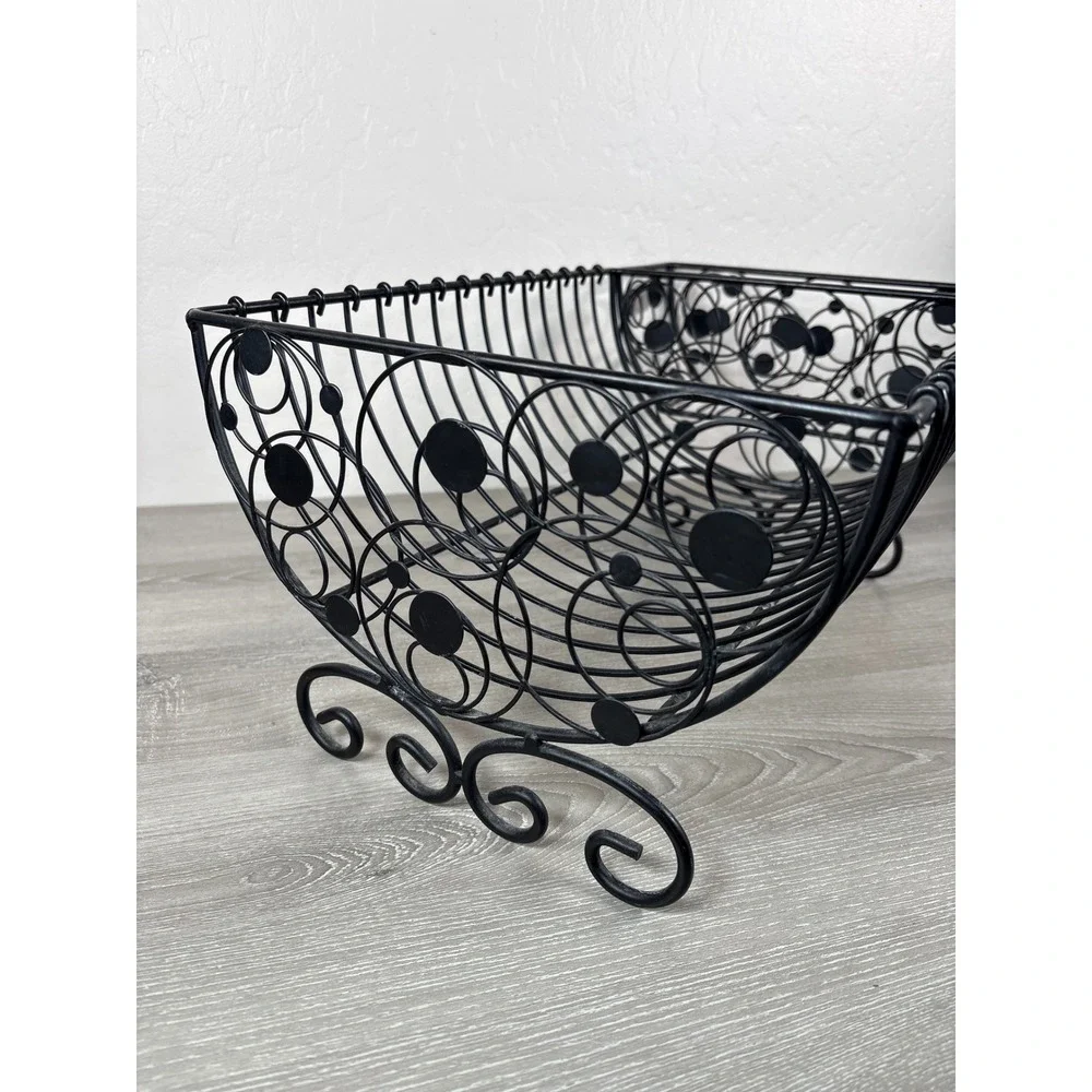 Vintage Black Wire Dish Rack -French Country Kitchen Draining Board Wrought Iron